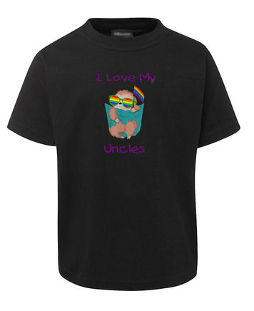 I Love My Uncles Childrens T-Shirt (Black)
