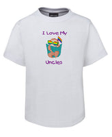 I Love My Uncles Childrens T-Shirt (White)