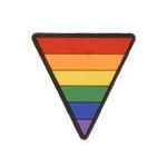 Rainbow Flag Triangle Rubber Button Badge