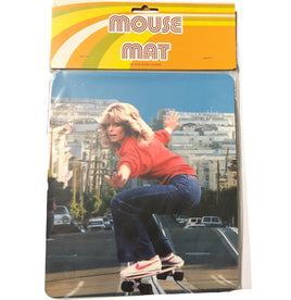 Vintage Farrah in Charlie's Angels Skateboard Mouse Pad