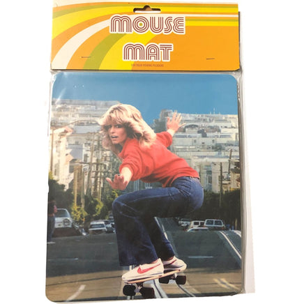 Vintage Farrah in Charlie's Angels Skateboard Mouse Pad