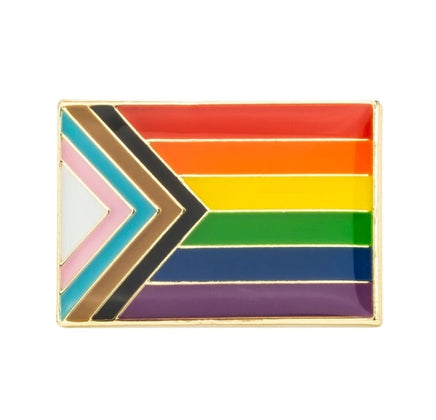 Modern Rainbow Pride Flag Enamel Badge