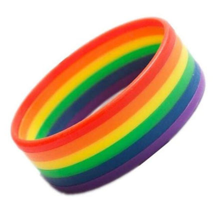 6 Colour Rainbow Flag Silicone Wristband