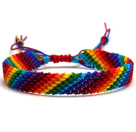 Rainbow Colours Woven Nylon Cord Bracelet